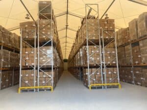 Versatile Temporary Warehouses can be used for a wide range of temporary storage and production uses.